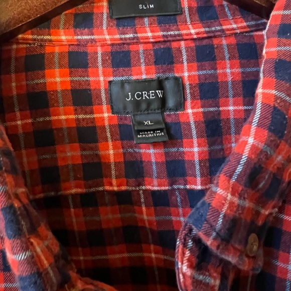 J. Crew red & blue flannel long sleeve - XL slim - Picture 4 of 4